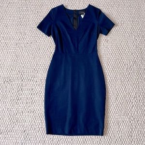Roland Mouret for Banana Republic V-Neck Dress Navy 6 NWT